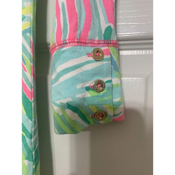 Lilly Pulitzer UPF 50 Tropical Storm Pink Green Palm Print Sophie Dress XXS - Picture 5 of 10
